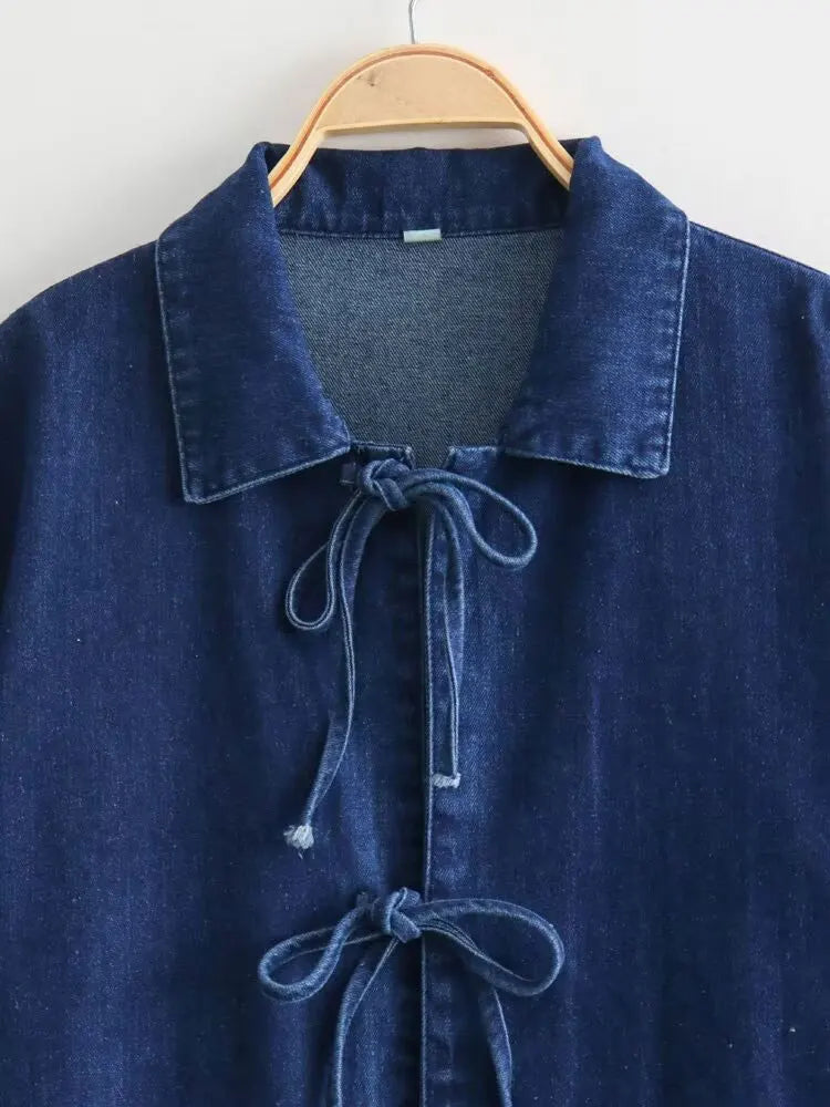 Häven | Collar Lace Up Denim