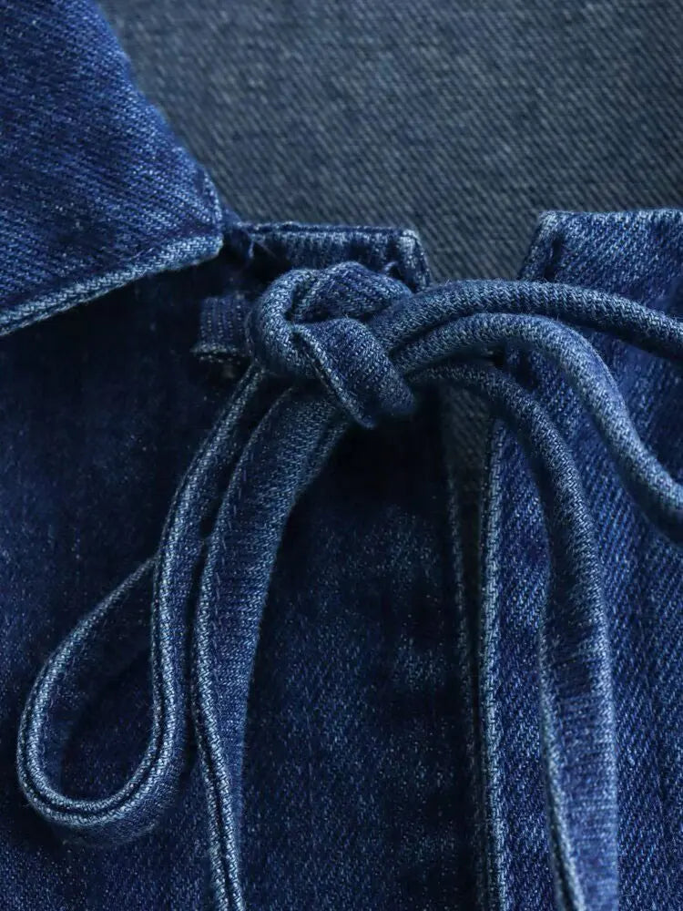 Häven | Collar Lace Up Denim
